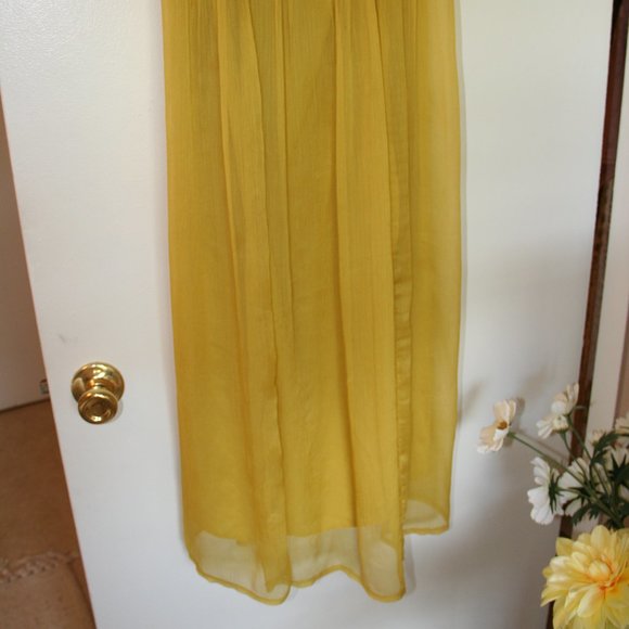Forever 21 Contemporary Mustard Yellow Spaghetti Strap Maxi Dress Size M - Picture 3 of 3